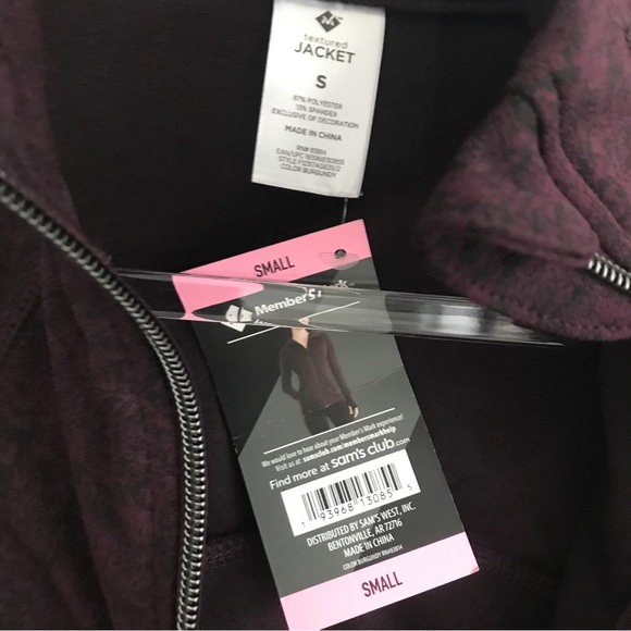 Burgundy black full zip workout jacket - Picture 4 of 5